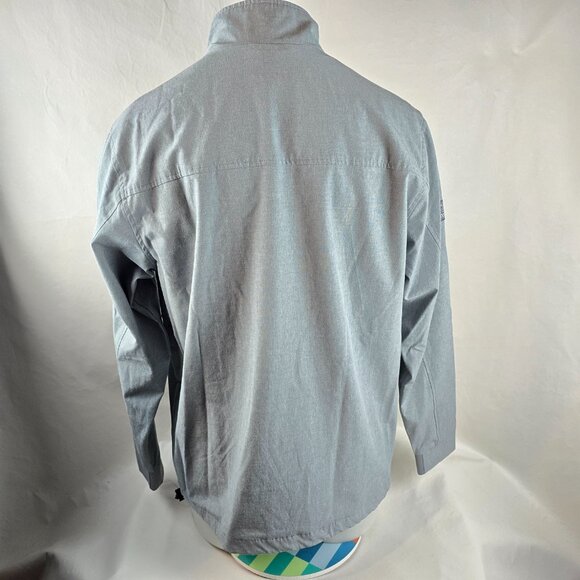 Matte Grey Jacket Mens Large Grey House of Grey Golf Casual Full Zip Hook Loop - Picture 7 of 12